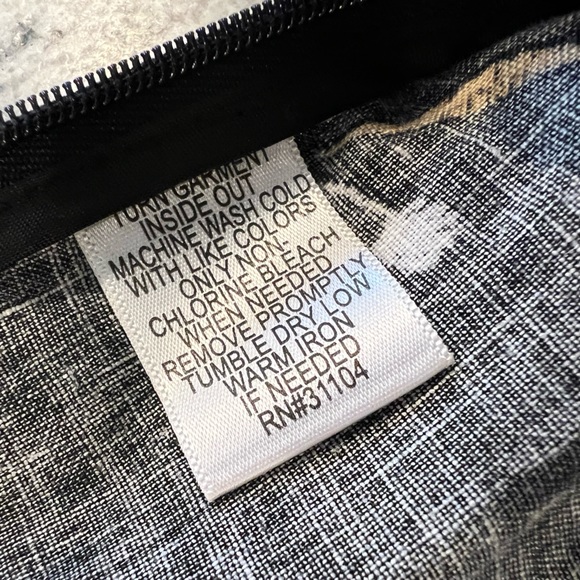 💯% Linen & Vintage, Floral Black Fit & Flare Skirt w Back Zipper - Picture 5 of 5